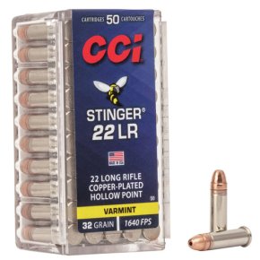 CCI RIMFIRE AMMUNITION 22 LR STINGER CP HP 32GR 50/BOX